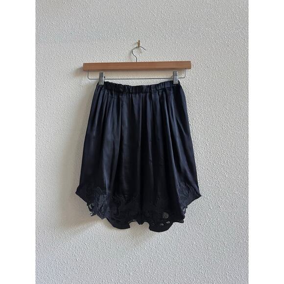 IRO Embroidered Black Silk Slip Skirt Size 34 - Picture 4 of 6